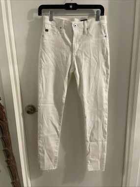 NWT AG Adriano Goldschmied Farrah 27 x 29 white high rise skinny ankle jeans